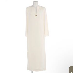 Valentino Cream Long Sleeve Dress